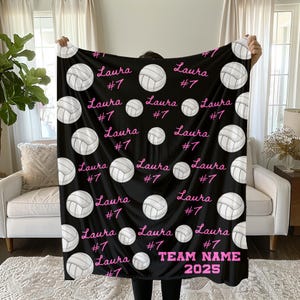 Volleyball-Decke, Volleyballspieler Geschenk, personalisierte Sportdecke, maßgeschneidertes Geschenk, Team-Decke, warme Decke