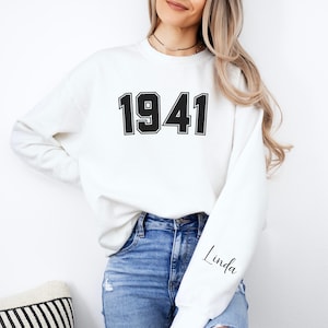 1941 Unisex Sweatshirt, 84th Birthday Gift, Custom Crewneck Jumper, Vintage 84 Years Old Pullover, Personalized Sweater