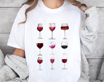 Red Wine Glasses T-Shirt: Wine Lover Gift, Unisex Tee