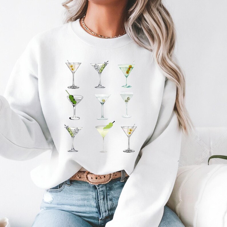 Dirty Martini Sweatshirt: Cocktail Lover Gift, Bar Apparel image 2