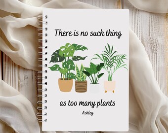 Personalized Plant Lover Spiral Notebook: Botanical Gardening Diary