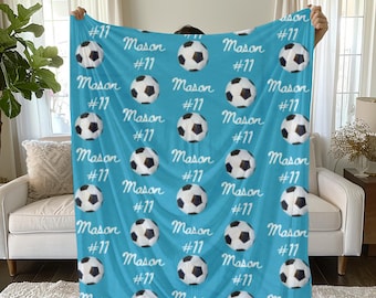 Personalized Soccer Team Blanket: Plush Velveteen Gift