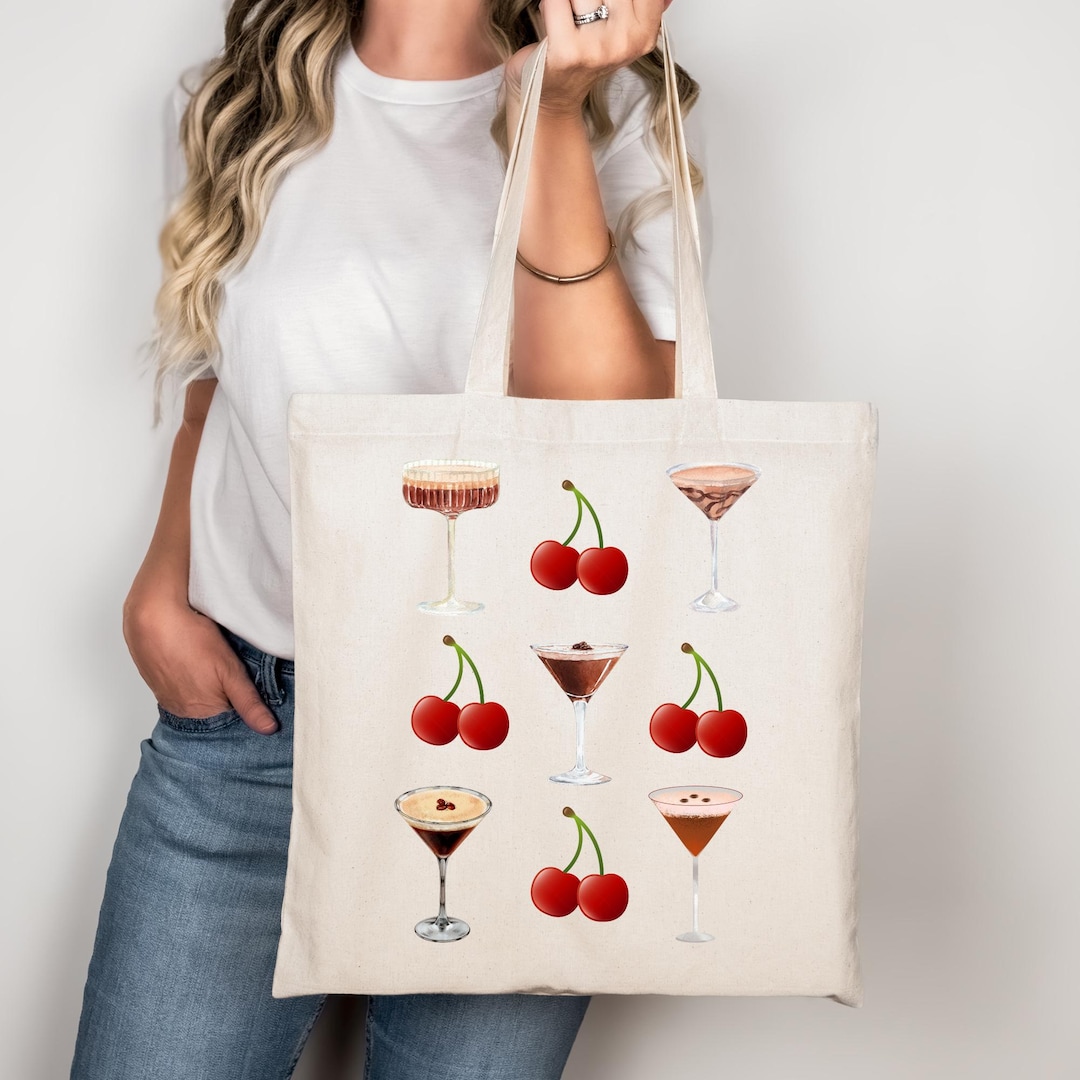 Espresso Martini & Cherries Cotton Canvas Tote Bag - Etsy