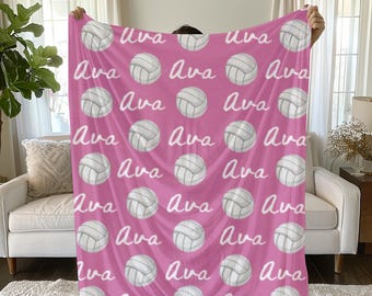 Group Personalized Volleyball Blanket: Plush Velveteen Sports Gift