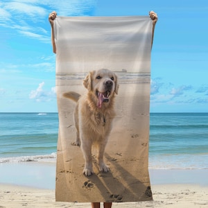 Personalized Photo Beach Towel: Custom Pet or Logo Gift