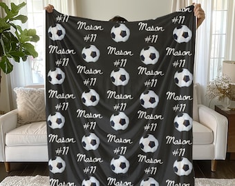 Personalized Soccer Team Blanket: Velveteen Plush Gift