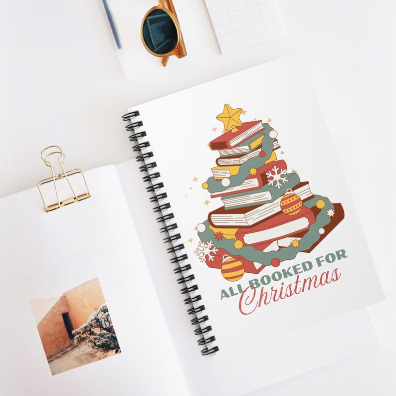 Christmas Booked Notebook Teacher Librarian Journal, Gift for Book