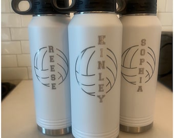 Personalized Volleyball Water Bottle: Insulated Matte Tumbler