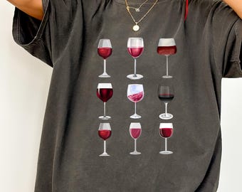 Red Wine Glasses T-Shirt: Wine Lover Gift, Unisex Tee