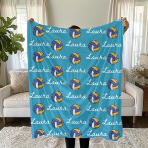 Personalisierte Beachvolleyball-Decke, Geschenk für Beachvolleyballspieler, Beachvolleyball-Team-Geschenk, kundenspezifische Beachvolleyball-Decke,
