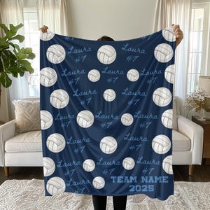 Volleyball-Decke, Volleyballspieler Geschenk, personalisierte Sportdecke, maßgeschneidertes Geschenk, Team-Decke, warme Decke