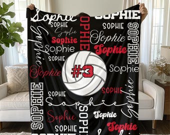 Personalized Volleyball Blanket: Plush Team Gift