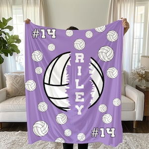 Volleyball Blanket, Personalized Gift for Volleyball Players, Team Gift, Coach Gift, Volleyball Mom, Sports Blanket