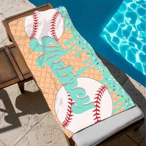 Baseball Drip Beach Towel, Gift for Baseball Players, Team Gift - Sports Towel, Baseball Gift, Team Towel, Player Gift, Coach Gift