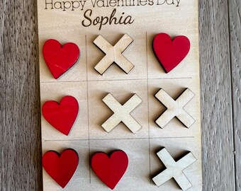 Personalized Tic Tac Toe Valentine | Kids Valentines Day Exchange for School Class | Non-Candy Gifts | Custom Travel Game
