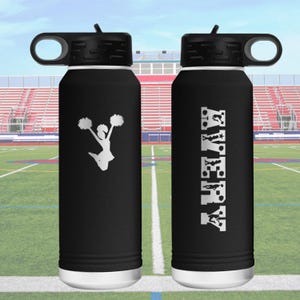 Personalized Cheerleading Water Bottle: Insulated Tumbler, Matte Finish