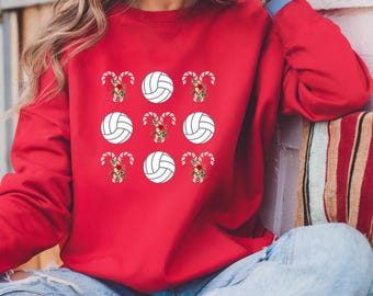 Christmas Volleyball Sweatshirt: Holiday Sports Lover Crewneck