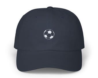 Gorra de fútbol bordada: gorra de algodón para papá, regalo para fanáticos del fútbol