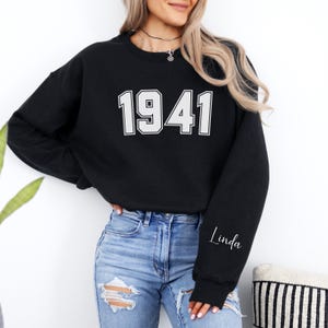 1941 Unisex Sweatshirt, 84th Birthday Gift, Custom Crewneck Jumper, Vintage 84 Years Old Pullover, Personalized Sweater