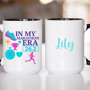 Runner&#39;s Accent Coffee Mug (11, 15oz) - Personalized Marathon Runner Gift, Gift for Runners, Running Enthusiast Mug, Custom Runner Coffee
