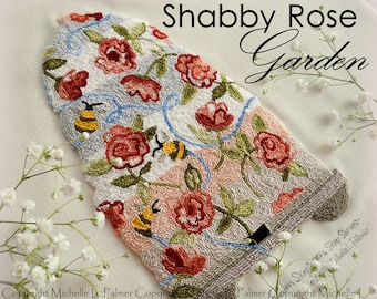 Shabby Chic Rose Skep Hive Bombus Honeybee Bumble Bee Punch Needle Embroidery DIGITALE Jpeg PDF PATTERN Michelle Palmer Painting w/Threads