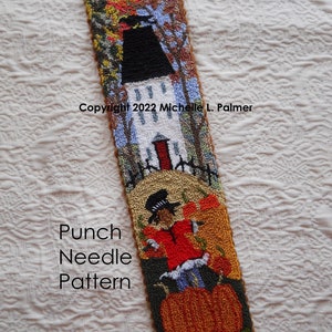 Punch Needle DIGITAL Download Jpeg and PDF PATTERN Embroidery floss model Michelle Palmer Pumpkin Scarecrow Home New England Autumn 4 of 4