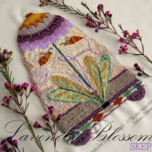Lavender Blossom Flower Skep Hive Bombus Honeybee Bumble Punch Needle Embroidery DIGITAL Jpeg PDF PATTERN Michelle Palmer Painting w/Threads