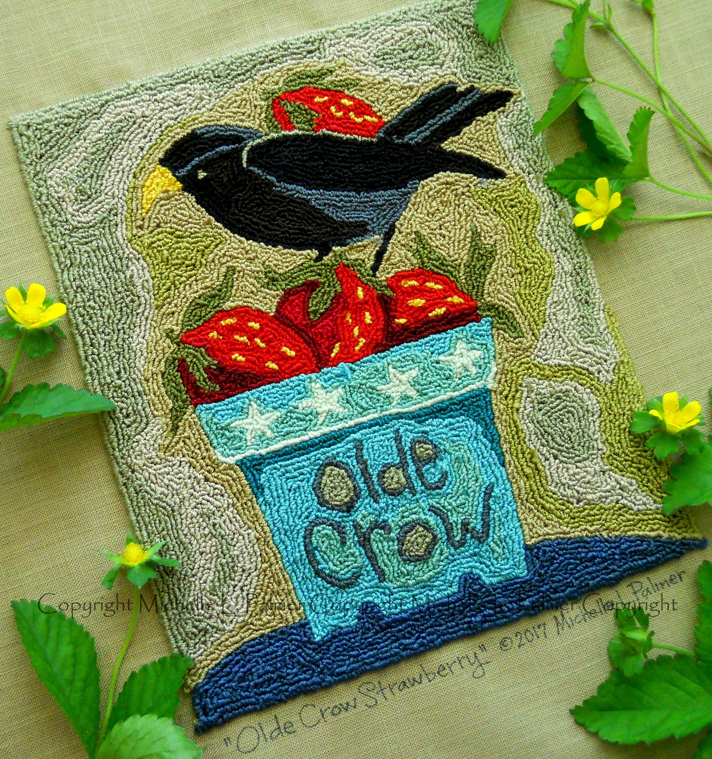 Blackbird Olde Crow Strawberry Patch Basket Black Bird Punch