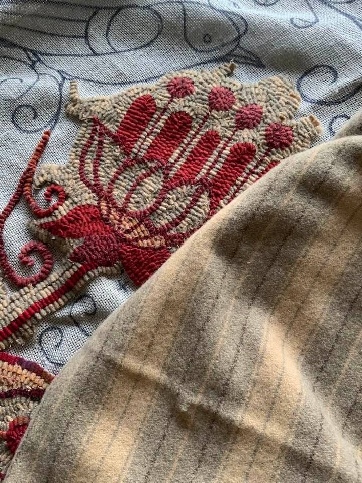 Hand Drawn PATTERN on 100% Primitive Linen RUG HOOK Hooking Michelle ...