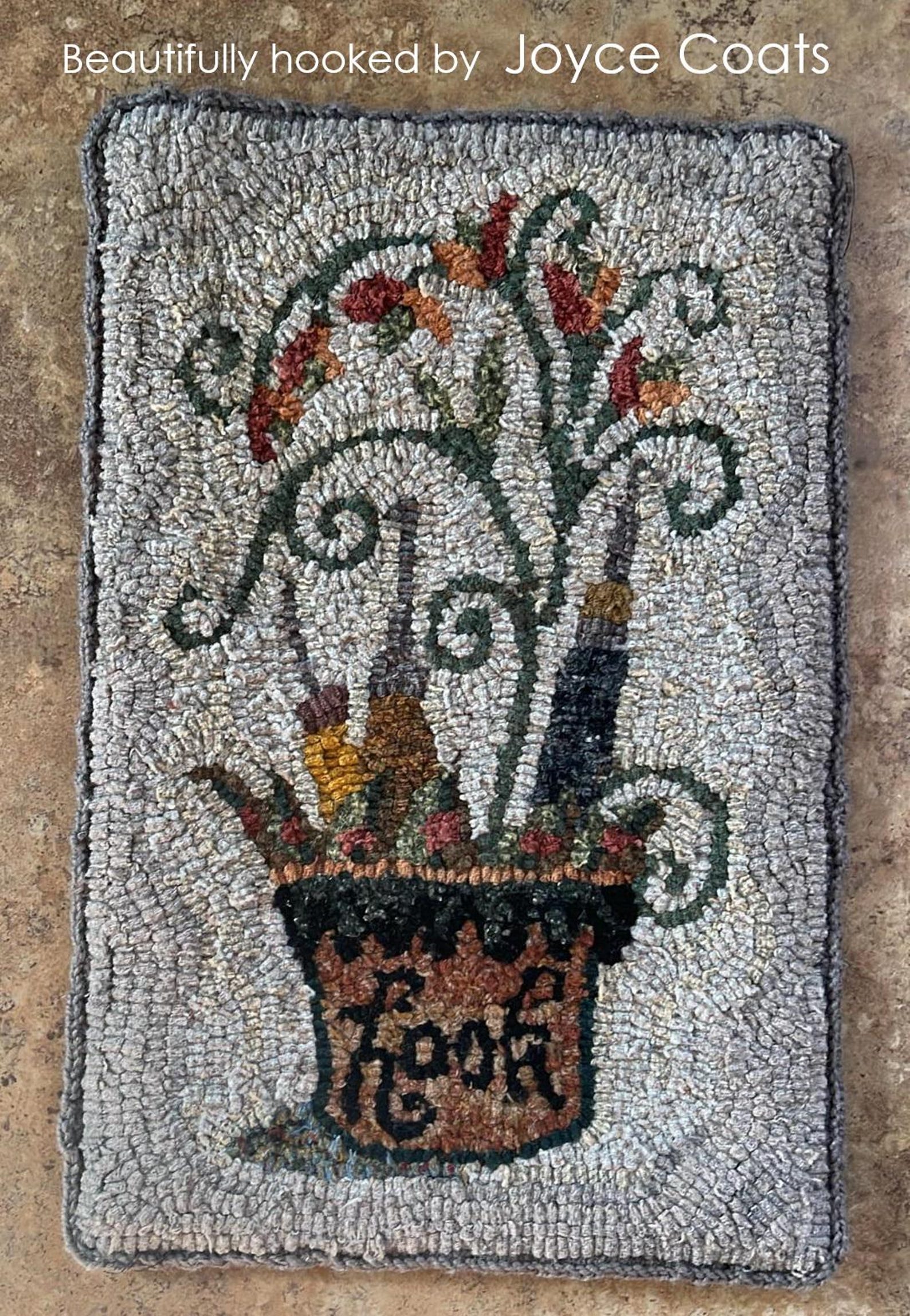 PATTERN for RUG HOOKING Hand Drawn on 100% Prim Primitive Linen ...