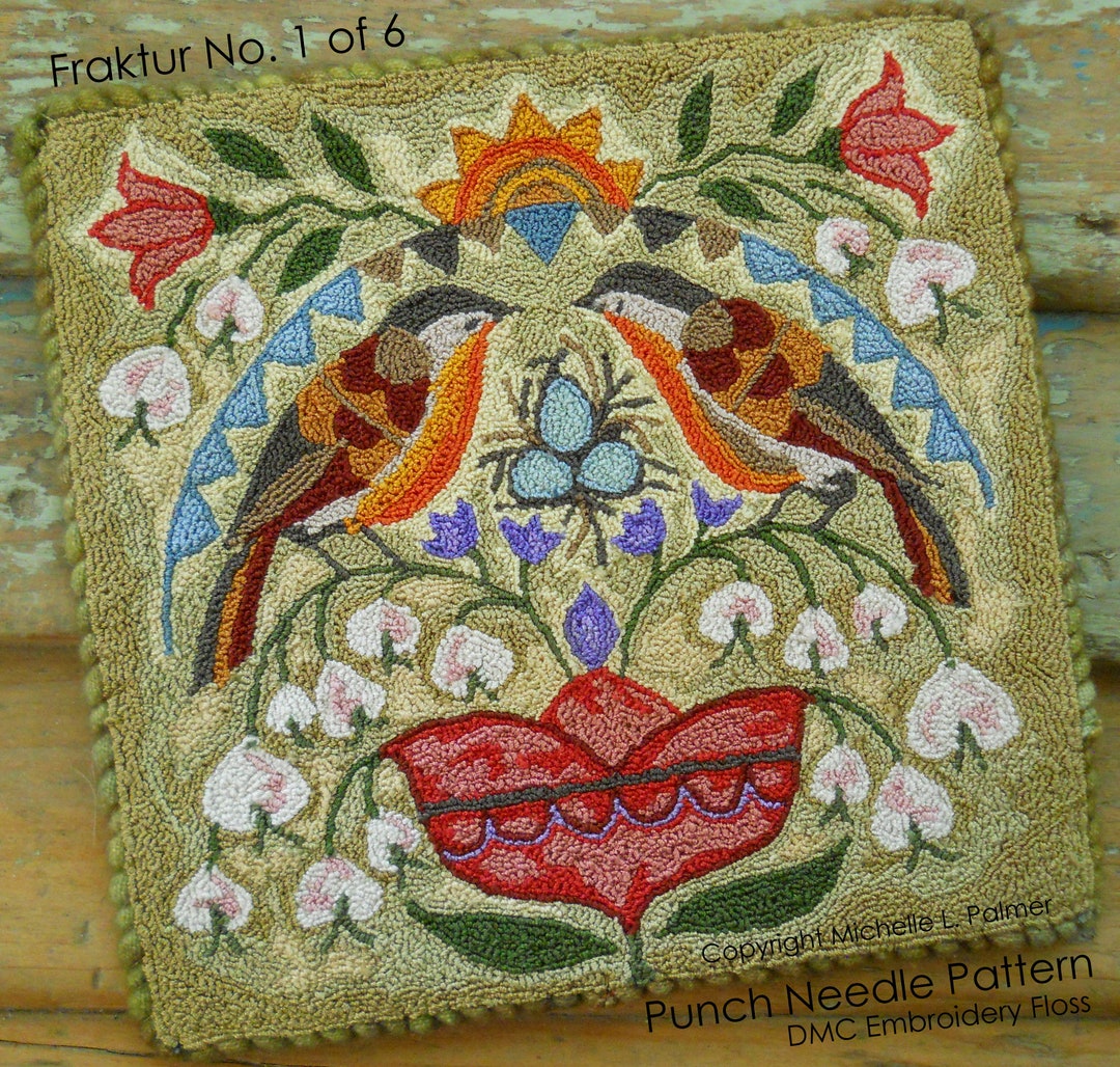 Punch Needle DIGITAL Download Jpeg and PDF PATTERN Embroidery Floss Model Michelle Palmer Spring