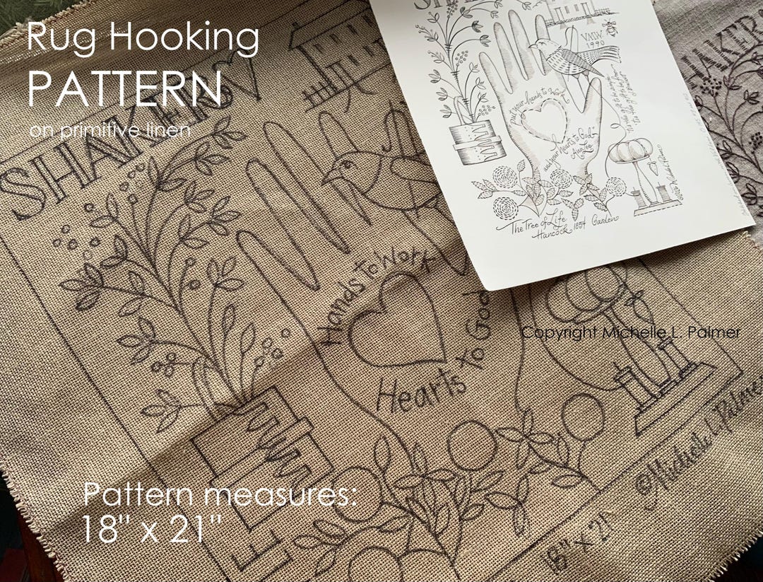 Heart Hook Rug Patterns Shaker Heart Rug Hooking PATTERN 18