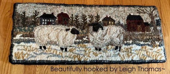 PATTERN for RUG HOOKING Hand Drawn 100% Prim Primitive Linen