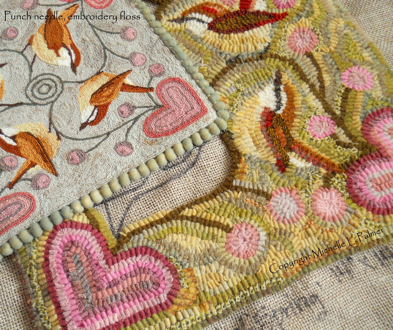Hand Drawn PATTERN on 100% Primitive Linen RUG HOOK Hooking Michelle ...