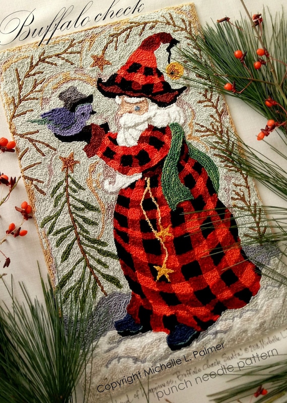 Buffalo Check Plaid Santa Claus Father Christmas Bluebird