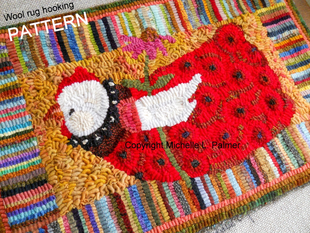 Hand Drawn PATTERN on 100 Primitive Linen RUG HOOK Hooking Michelle