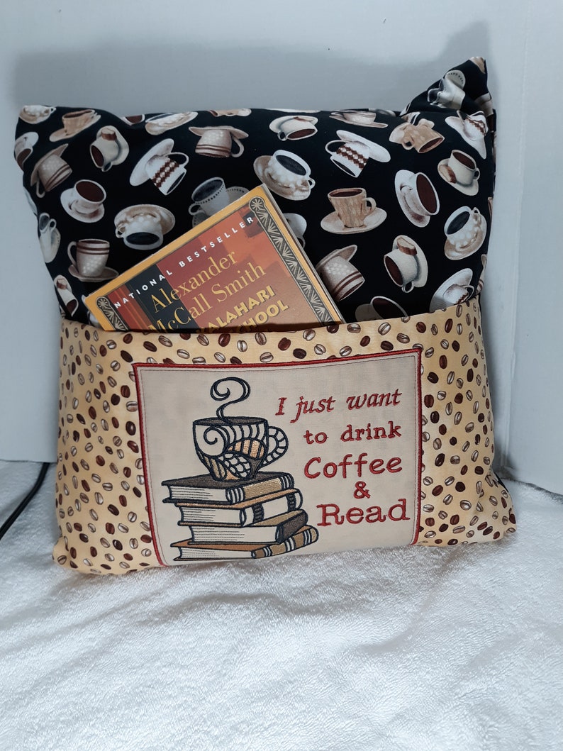 Reading pocket pillow adult themed Etsy