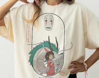 Camiseta de Haku de El Viaje de Chihiro, camiseta de Hayao Miyazaki, camiseta de Studio Ghibli, sudadera de Ghibli, camiseta sin rostro, camiseta de Ghibli, camiseta de anime, arte de Ghibli