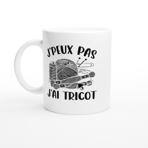 Caneca de tricô feminina humorística &quot;Não posso, tenho tricô&quot; - Caneca personalizada - Presente original - Caneca humorística - Ideia de presente de aniversário