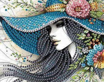 Woman 5D Diamond Painting Kit, Mosaic Art Crafts, Special Shape Crystal Rhinestone, Adults Beginners Embroidery Accessories, Home Wall Decor