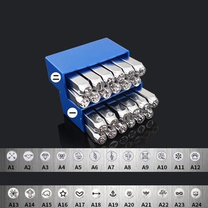 24 Stück / Set, Metallstempel, Schlagstahl, Herz, Rautenmuster für Heimwerken, Herstellung von Schmuck, Schnitzen, Gravieren, Metallbearbeitung und Zubehör