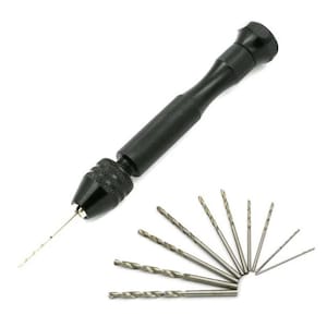 1 Set Mini Cordless Steel Hand Drill Bits, Multi-Purpose DIY Jewelry Crafts Resin Tool, Hole Maker Puncher for Drilling, Etching, Engraving