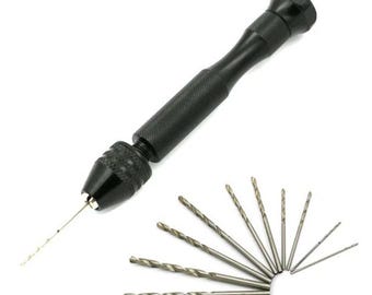 1 Set Mini Cordless Steel Hand Drill Bits, Multi-Purpose DIY Jewelry Crafts Resin Tool, Hole Maker Puncher for Drilling, Etching, Engraving