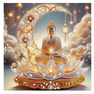 Diamond Art Kit, DIY Religious Painting, Special Shaped Crystal Dot Embroidery, Prayer Room Home Wall Decoration Making Devotional Gift Idea