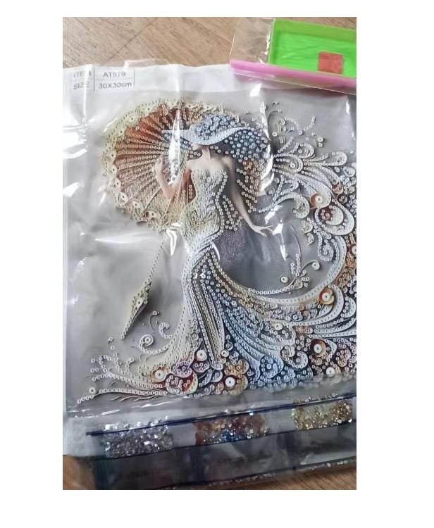 Elegant Woman Diamond Painting Kit, Acrylic, Special Shape Rhinestone ...