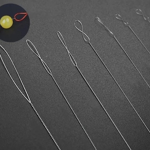 7Pcs Beading Needles Set, Stainless Steel, Flexible Sturdy Fine Threading Pins, Jewelry Crafting, Bracelets Making, Easy Bead Stringing Tool