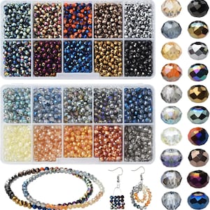Crystal Spacer Beads, 3000pcs, Faceted Glass Rondelle, Briolette Round Loose, DIY Jewelry Making, Charms Necklace Bracelet Earrings Findings