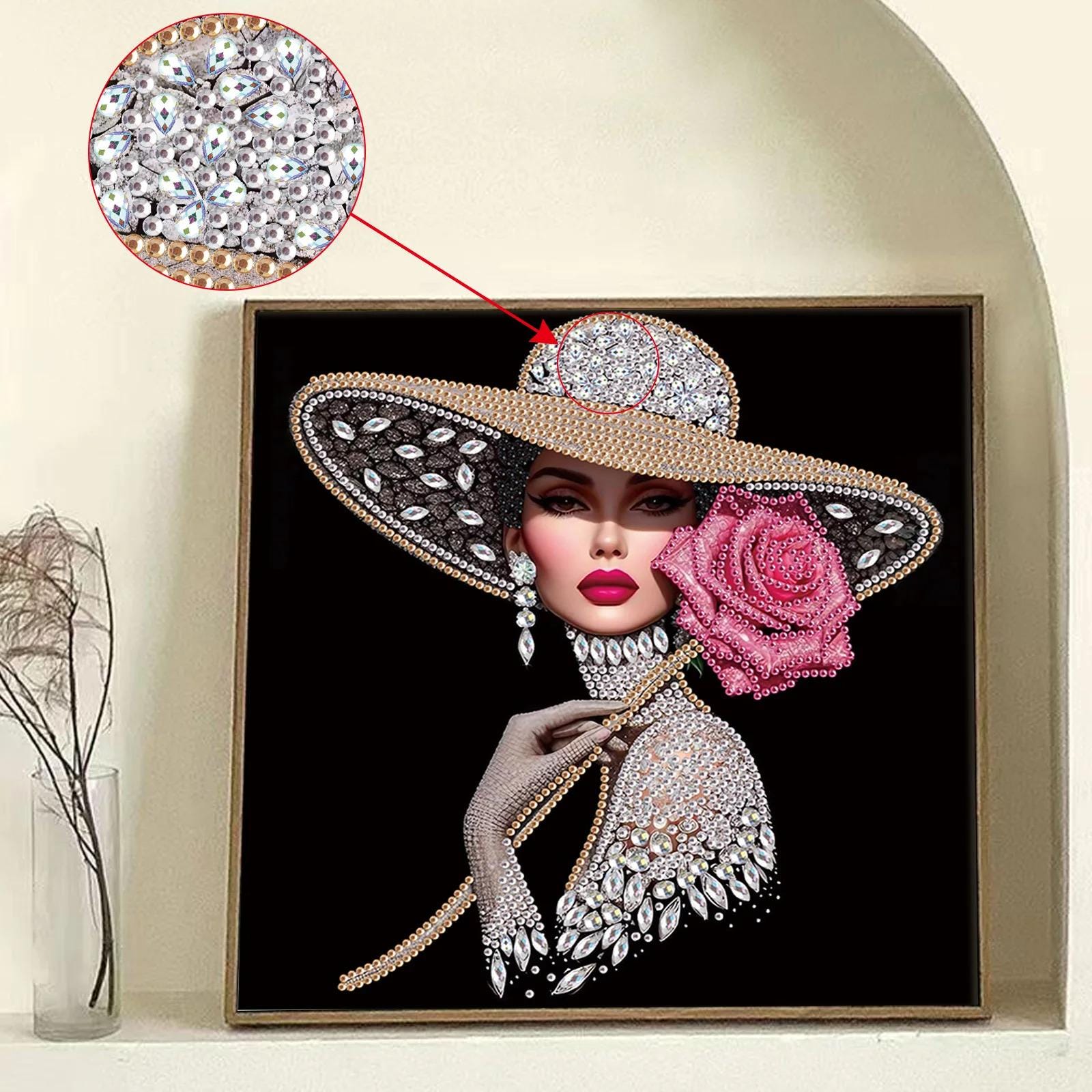 Elegant Lady Diamond Painting Kit, Crystal Rhinestone Embroidery ...