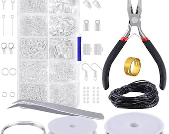 Fabricação de joias, metal, acessórios variados, alicate para reparos, conjunto de arame para bijuterias, artesanato DIY para adultos, confecção de pingentes para pulseiras e colares