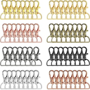 10 Stück drehbare Karabinerhaken mit D-Ringen, Metall-Karabinerhaken-Verschluss, Schlüsselbund-Hardware, Taschenzubehör, DIY-Lanyard-Schlüsselringbefestigung